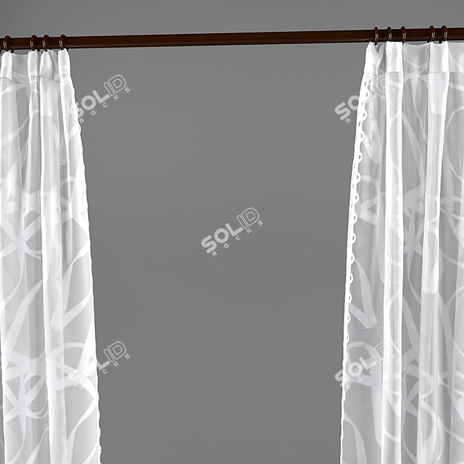 Semi-Transparent Blind with Ribbon 3D model image 2