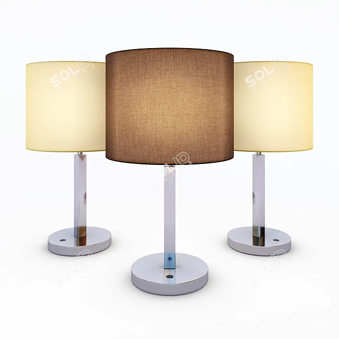 Modern Chrome Table Lamp 3D model image 1