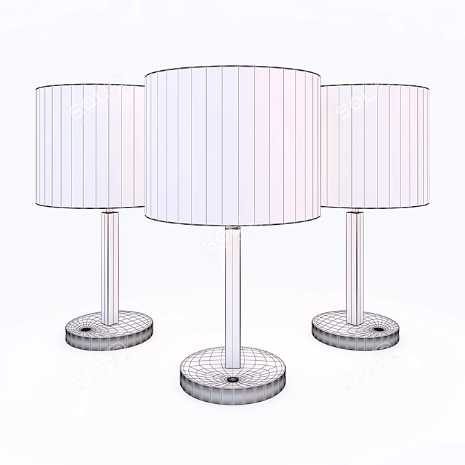 Modern Chrome Table Lamp 3D model image 2