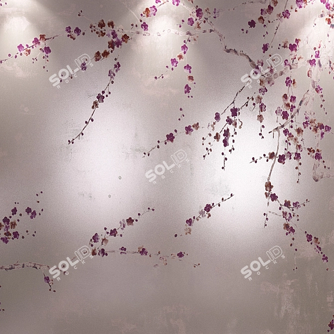 Silk Plum Blossom Wallpaper - De Gournay 3D model image 1