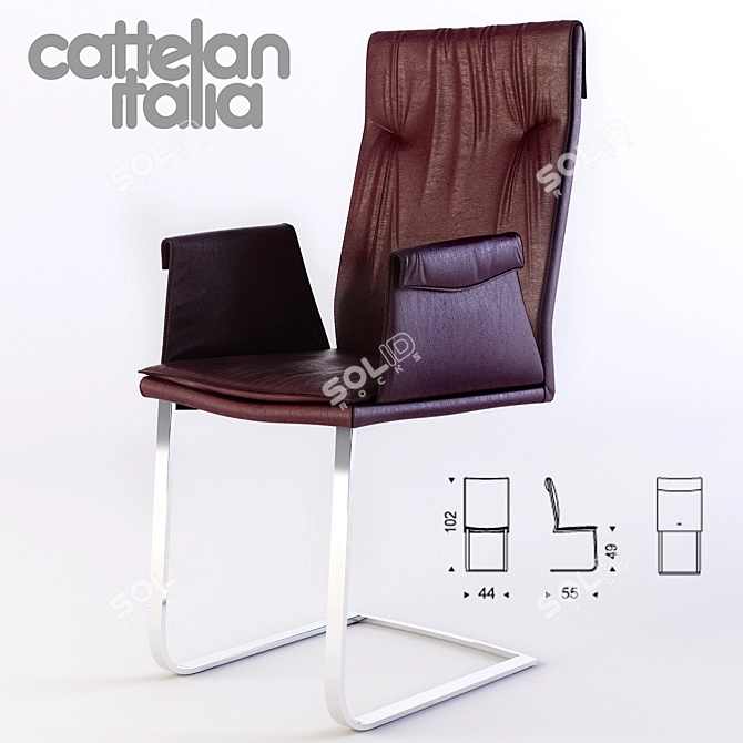 Cattelan Italia Liz High Back Chair 3D model image 1