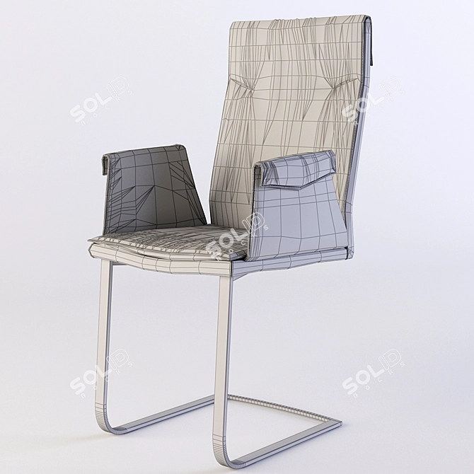 Cattelan Italia Liz High Back Chair 3D model image 3