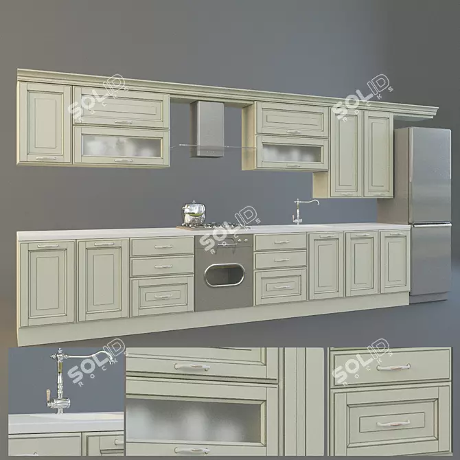 Aran Kitchen: Sleek & Stylish 3D model image 1