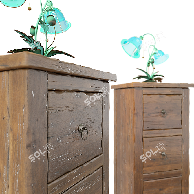 Elegant Art Nouveau Vintage Cabinet 3D model image 3