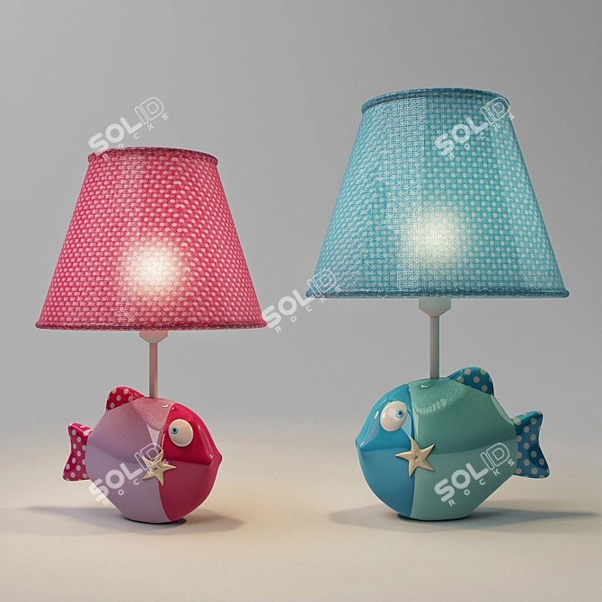 Glowing Fish Lamp 3D model image 1