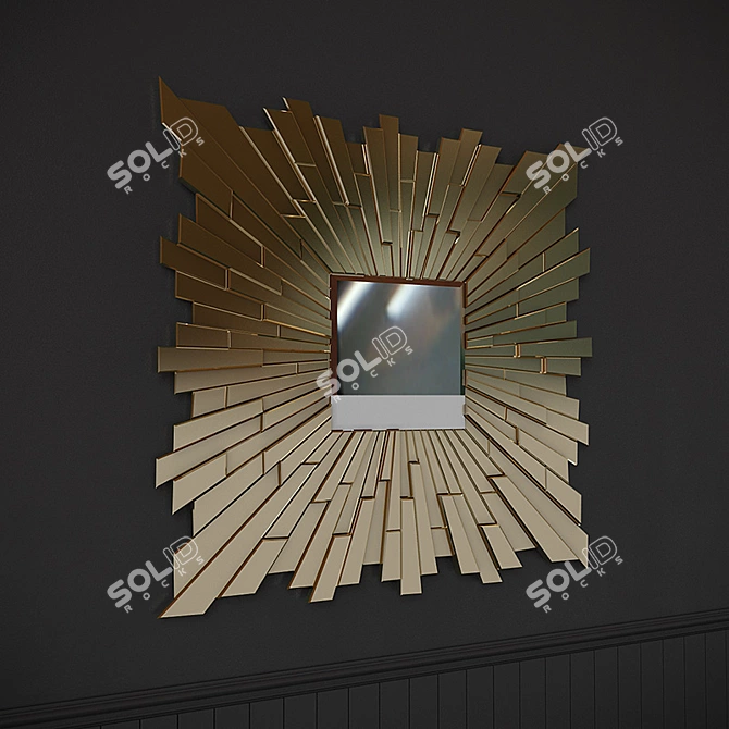 Elegant Amber Moonriver Mirror 3D model image 1