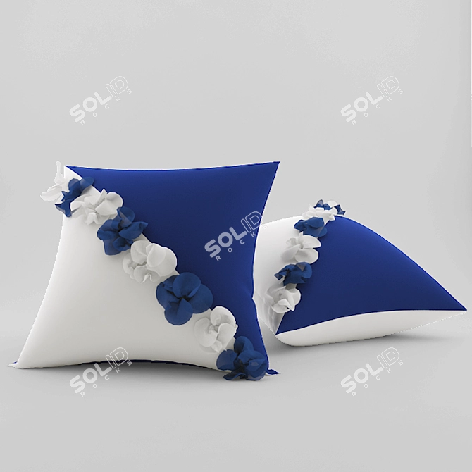 Floral Bliss Pillow 3D model image 1