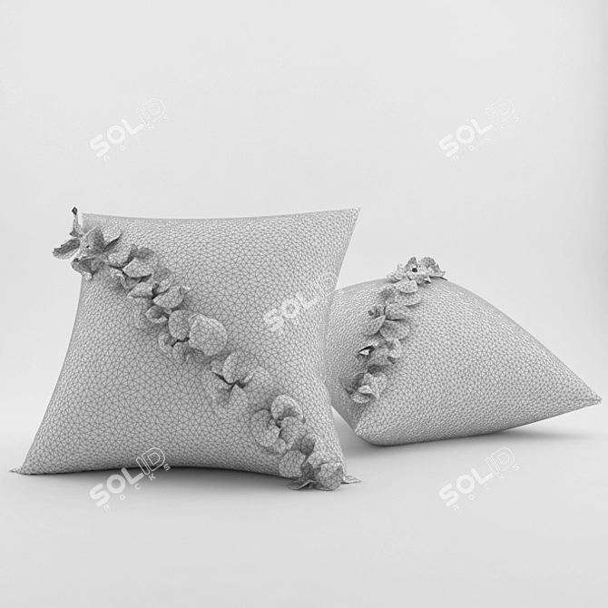 Floral Bliss Pillow 3D model image 2