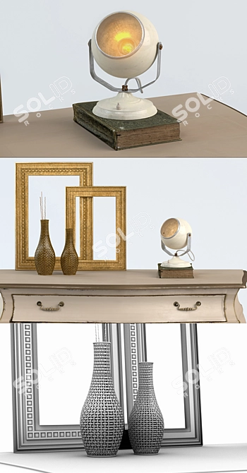 Elegant Vintage Home Decor Set 3D model image 3