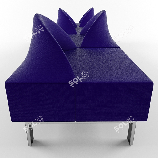 Modern Wave Design: Allermuir Tsunami Bench 3D model image 1