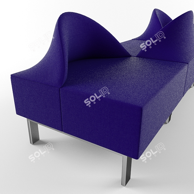 Modern Wave Design: Allermuir Tsunami Bench 3D model image 3