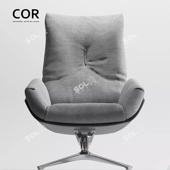 Elegant Cordia Lounge Chair 3D model image 2