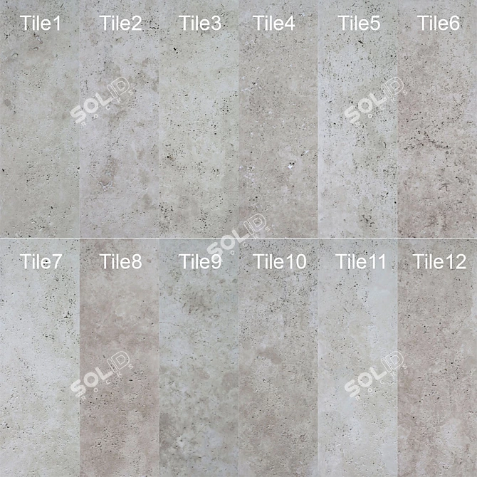 Porous Travertine Slab Texture Kit 3D model image 2