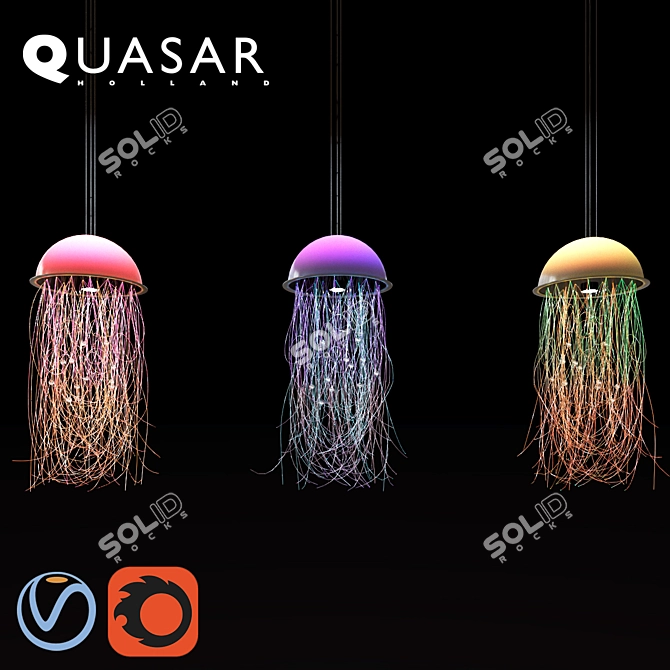 Quazar Medusa Pendant Light 3D model image 2