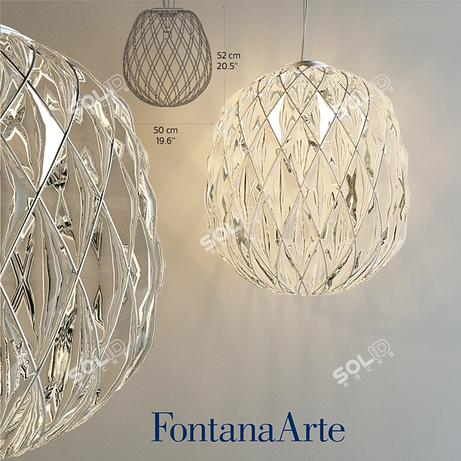 Elegant Pinecone Suspension by FontanaArte 3D model image 1