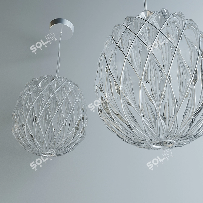 Elegant Pinecone Suspension by FontanaArte 3D model image 3
