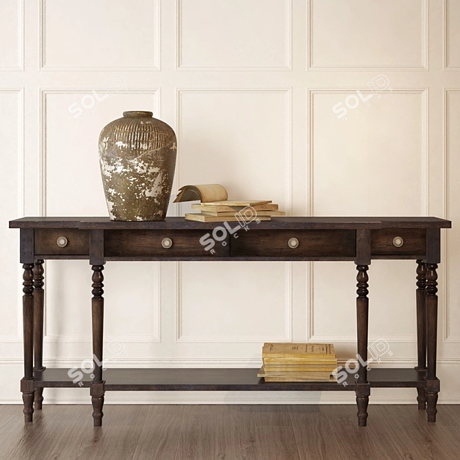 Elegant Hooker Console Table 3D model image 1