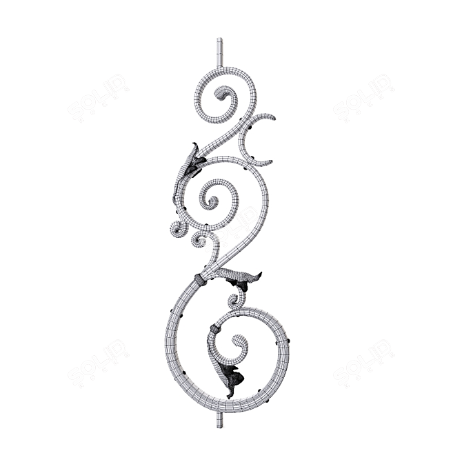 Elegant Wrought Iron Rack 3D model image 2