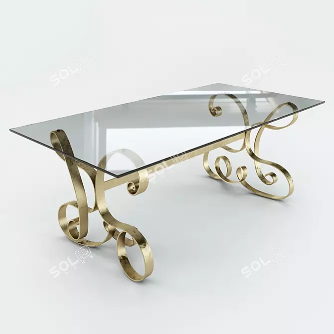 Modern Glass-Top Dining Table: Miro Cantori 3D model image 1