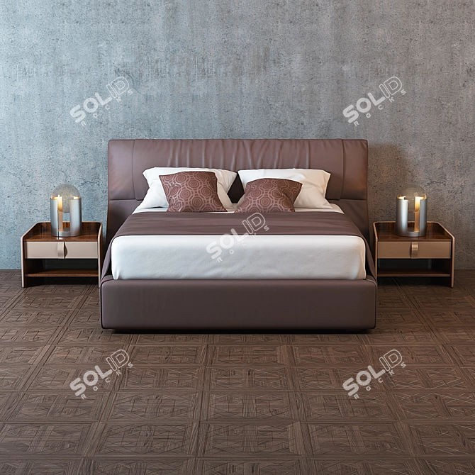 Flou SOFTWING Bed 3D model image 1