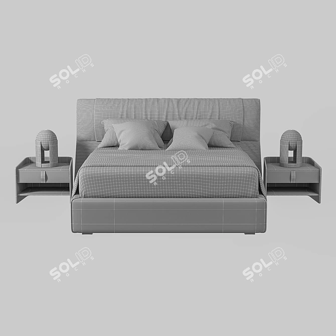 Flou SOFTWING Bed 3D model image 3