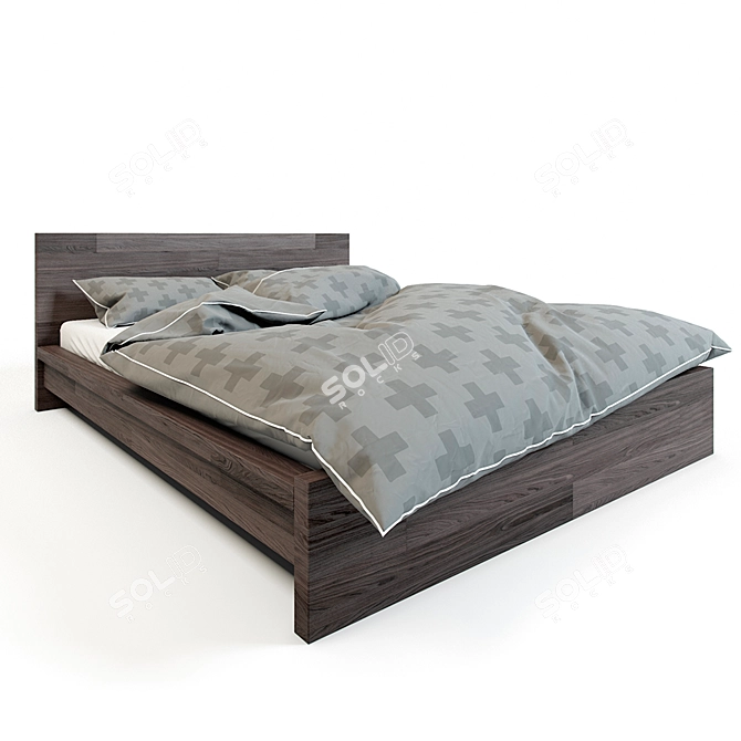 IKEA MALM Double Bed 3D model image 1