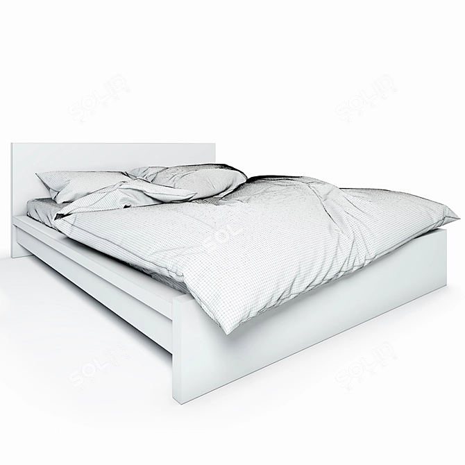 IKEA MALM Double Bed 3D model image 3