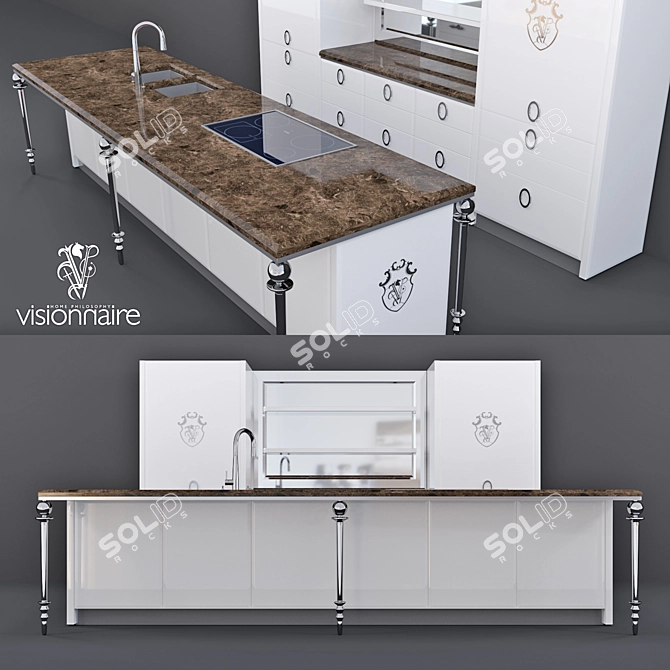 Modern Kitchen Dahlia: Italian Visionnaire 3D model image 1