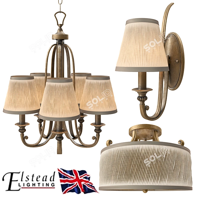 Elegant Silver Sand Abbey Wall Light 3D model image 1