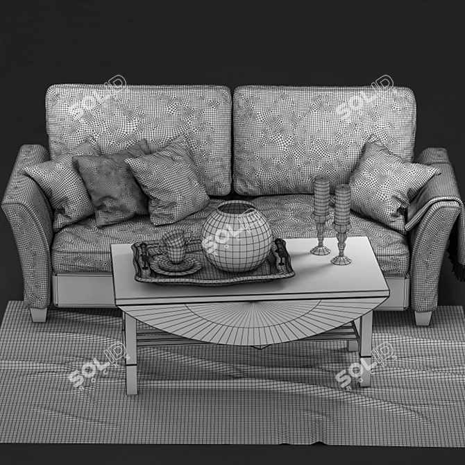 Valencia Sofa and Olympia Table Set 3D model image 3