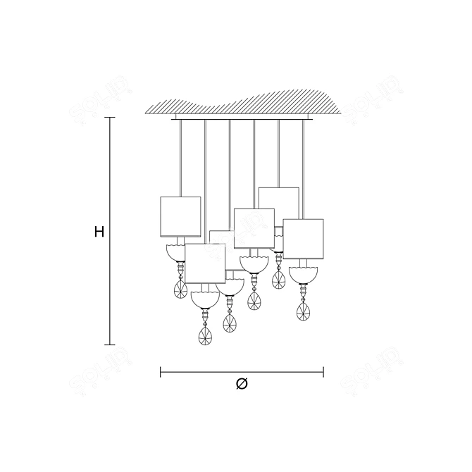 Italian Masiero NUARÉ PL6 P06: Stylish Ceiling Lighting 3D model image 2