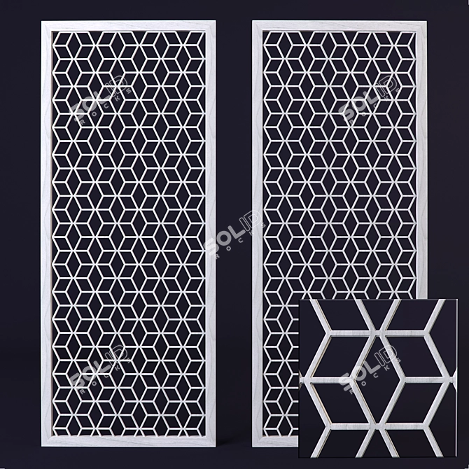 Decorative Grille - 960 x 25 x h2350 3D model image 1