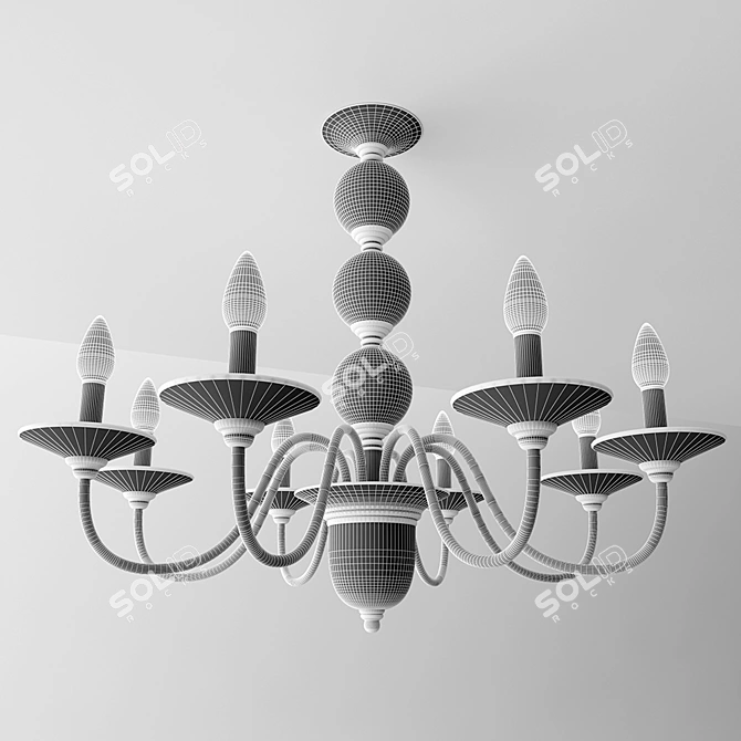 Elegant Venice Crystal Chandelier 3D model image 2