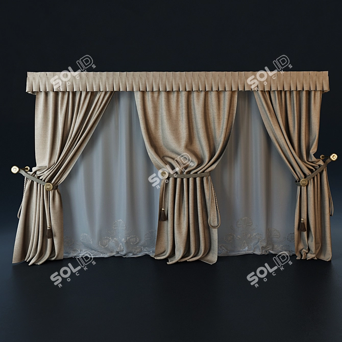 Elegant Drapery for Stunning Interiors 3D model image 1