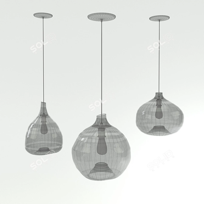 Elegant Waterdrop Pendant Light 3D model image 2