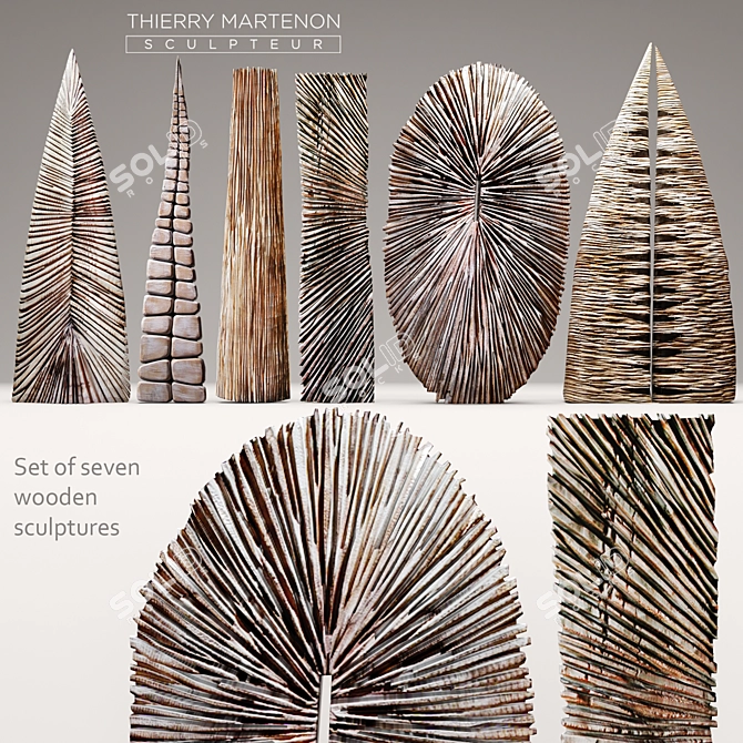 Wooden Sculptures by Thierry Martenon 3D model image 1