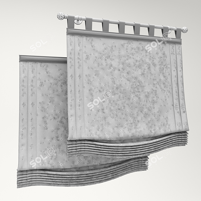 Elegant Roman Shade 3D model image 3