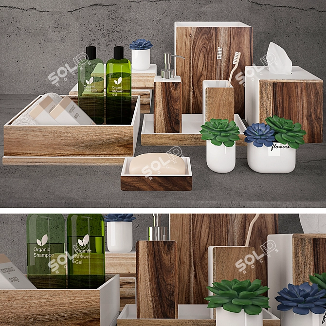 Nature-inspired Bath Accessories by Kassatex 3D model image 2