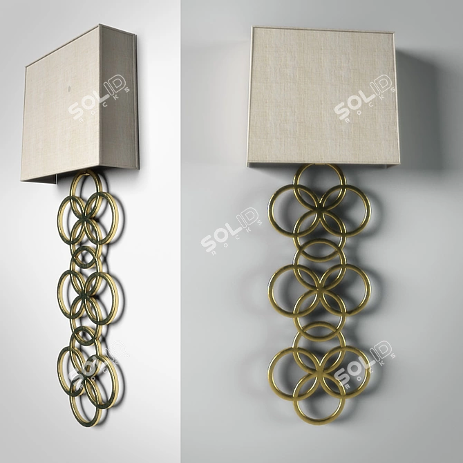 Elegant Circles Wall Sconce by Harriet 3D model image 1