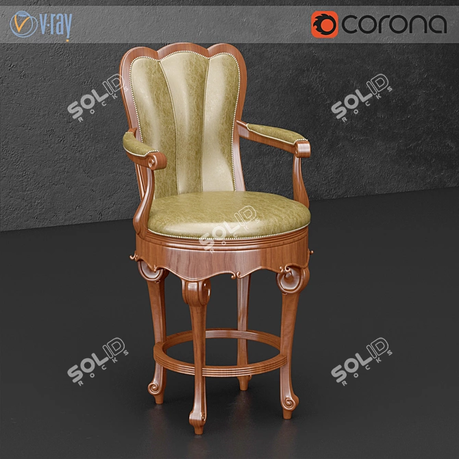 Windsor Barstool by Jonathan Charles 3D model image 1