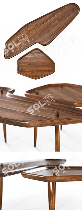 Versatile Mid-Century Side Tables 3D model image 2