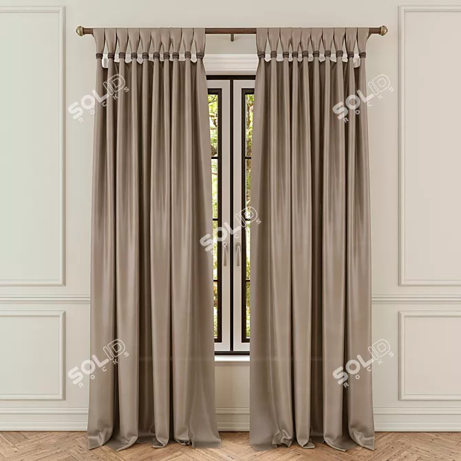 Revolving Hinged Curtains 3D model image 1