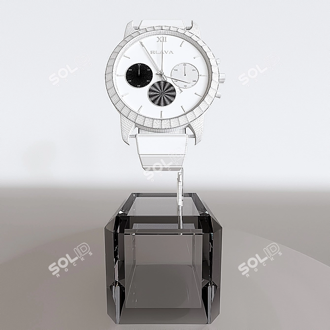 Sleek SLAVA Timepiece: Polished Elegance 3D model image 3