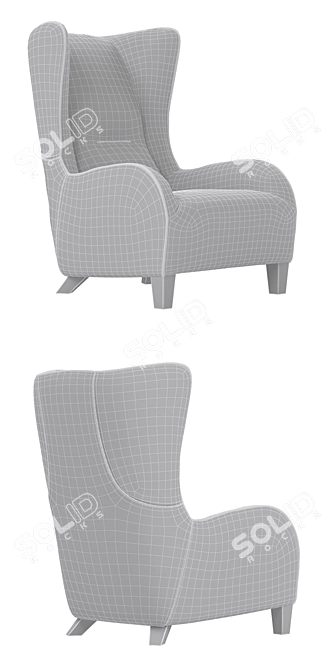Modern Natuzzi Marlene Armchair 3D model image 3