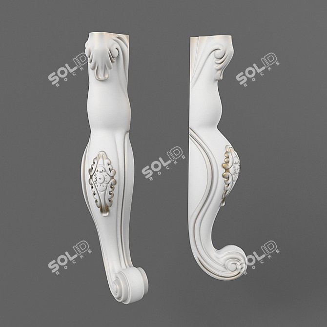 Carved Furniture Leg 3D model image 1
