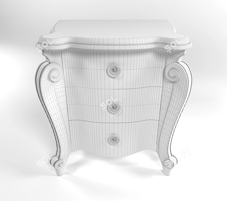 Elegant Louisa Bedside Table 3D model image 2