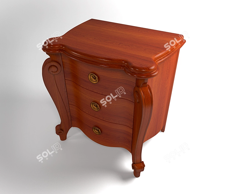 Elegant Louisa Bedside Table 3D model image 3