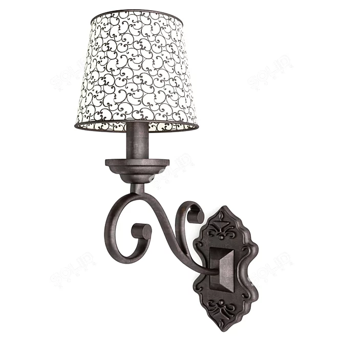 Golden Patterned Sconces Set 3D model image 2