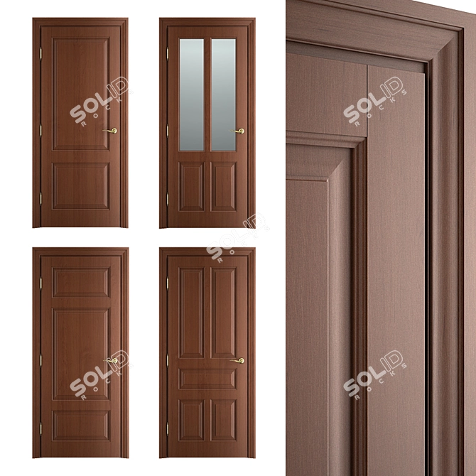 Elegance Collection: Massivstyle Interior Door 02 3D model image 1