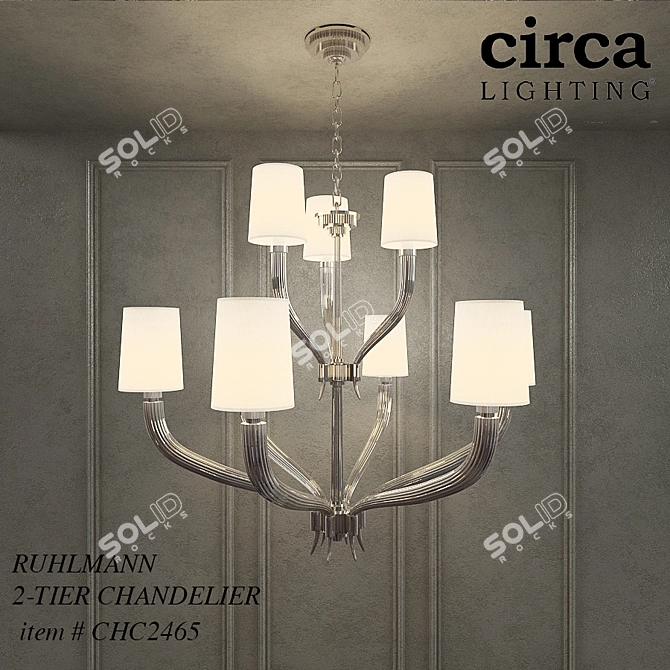 Ruhlmann 2-tier Chandelier: Elegant Illumination for Your Space 3D model image 1